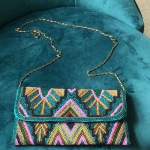 Anthropologie jewel tone crossbody bag